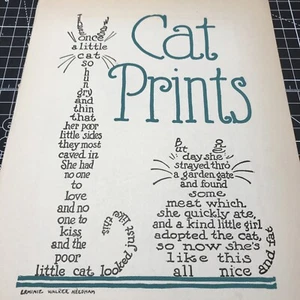 Katze druckt arm dünn adoptiert jetzt fett Vintage skurrile Buchillustration - Bild 1 von 11