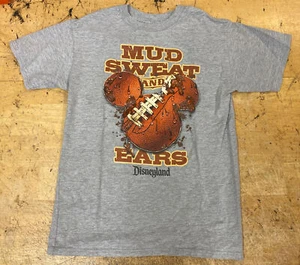MUD SWEAT and EARS DISNEYLAND Disney T SHIRT mickey mouse disneyania FOOTBALL M - Picture 1 of 7