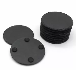 Slate Coasters Set Bulk Round Circle Personalised Craft Drinks Placemats 10cm - Picture 1 of 16
