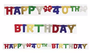 40. GEBURTSTAG Meilenstein Party Jumbo Folie BUCHSTABE BANNER Dekoration dreißig 7' breit - Bild 1 von 2