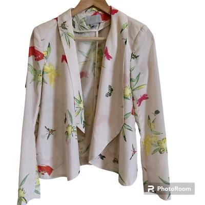 H&M Blazer Mujer Talla 6 Floral Verde Crema Foto 1 de 4