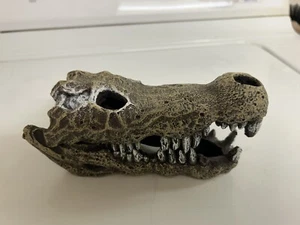Resin Alligator Crocodile Skull Ornament for Fish Reptile Tank Aquarium- New - Picture 1 of 5