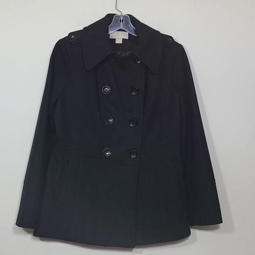 Cappotto donna Michael Kors misto lana doppiopetto pea nero taglia M