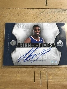 2006-07 Sp Authentic Antawn Jamison Sign Of The Times Blue Ink Auto 50/50 - Picture 1 of 4