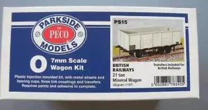 Boxed Parkside Peco 7mm O Gauge Plastic Kit PS15 British Rlys 21T Mineral Wagon - Picture 1 of 2