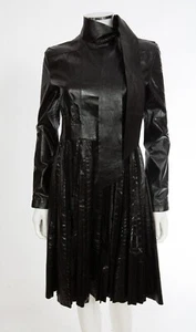 Valentino Lambskin Leather Victorian Tie-Neck Leather Dress - NWT $4230 - Picture 1 of 8