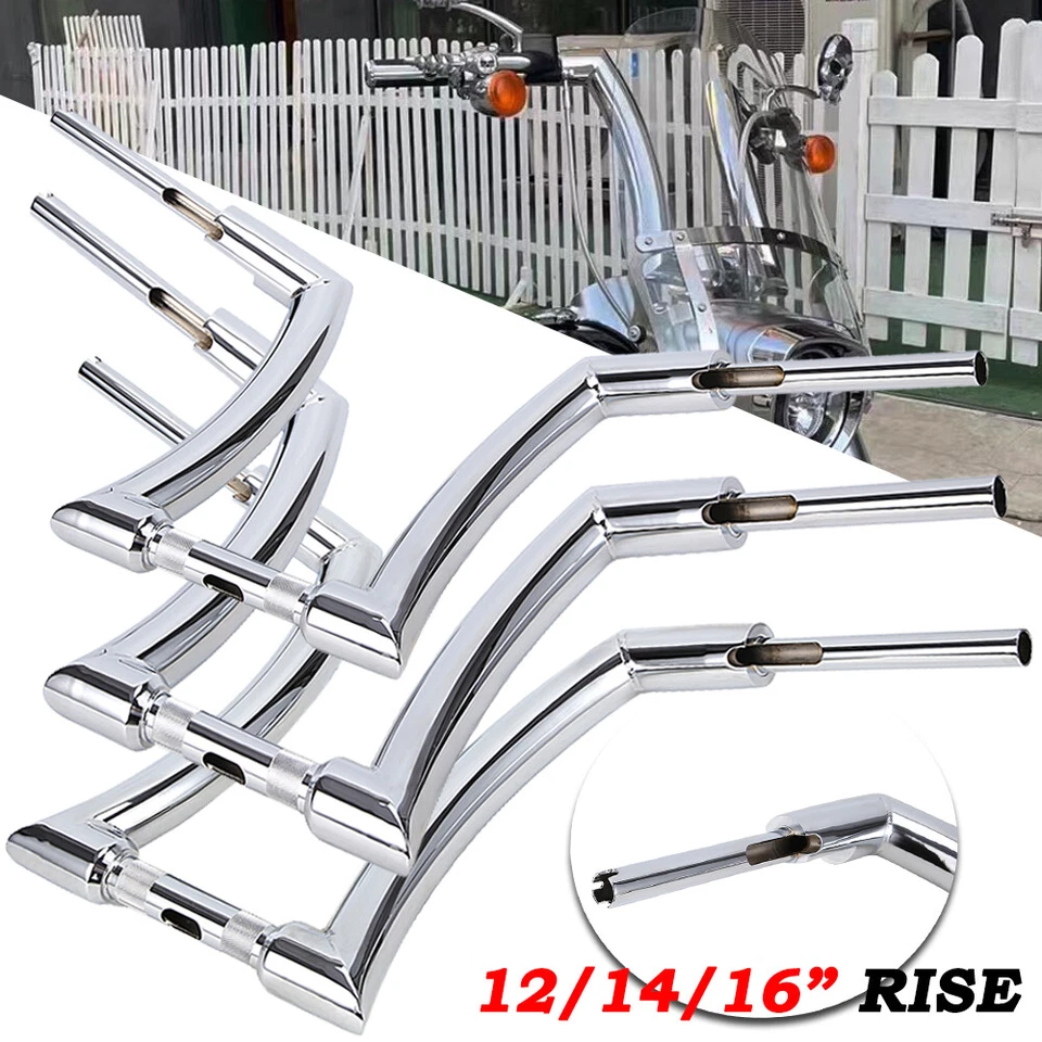 DNA MONSTER Rise 12'' 14'' 16'' Ape Hanger Fat Bars 1-1/4" Handlebar For Harley Foto 1 de 4