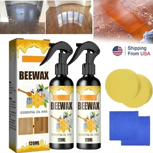2× Bee Wax Furniture Polish Spray Natural Micro-Molecularized Beeswax w/ Tool US - Picture 1 of 15
