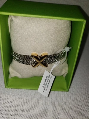 Pulsera magnética House of Harlow 1960 piedras de cristal en capas X Foto 1 de 4