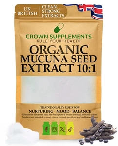Bio Mucuna Pulver Extrakt 10:1 | Clean Supplements UK | Crown Supplements - Bild 1 von 2