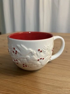 Starbucks 12 Oz. Christmas Holly Dove Coffee Mug 2008 - Picture 1 of 5