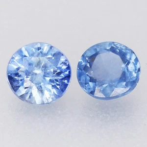 Par de piedras preciosas redondas de zafiro Songea azul natural de 2 piezas/0,35 quilates 3,2 mm - Imagen 1 de 4