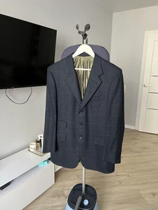 Vintage Brioni Momentano Wool + Cashmere Blazer Checked Jacket Gray Size 40R - Picture 1 of 23