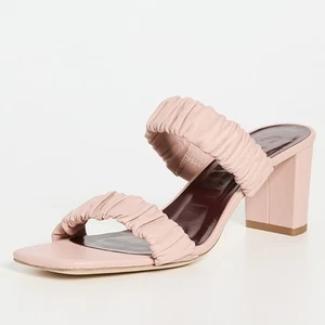STAUD Frankie Leder Sandalen mit Rüschen in Dark Blush Größe 39 / US 9 - Bild 1 von 20