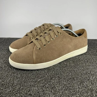 Tênis feminino Vionic Brinley camurça marrom com cadarço tamanho 9,5 largo parte superior baixa - Imagem 1 de 4