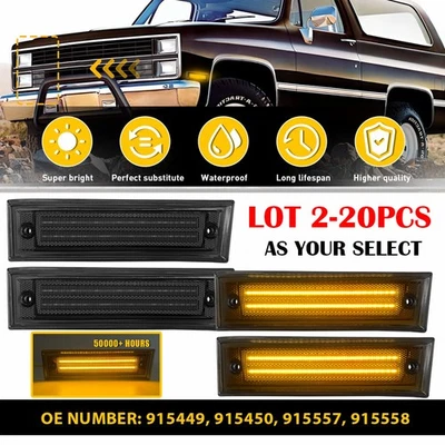 2-20X Smoke LED Side Marker Light For Chevrolet GMC Suburban C10 C20 C30 81-91 K - Image 1 of 4