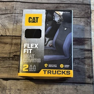 CAT Flex Fit Black Blue Seat Covers for Cars, Trucks, & SUV (2) Front Car Seats - Bild 1 von 4