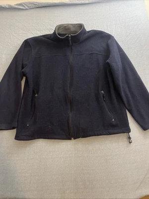 Chaqueta polar ProSpirit grande azul marino con cremallera completa Foto 1 de 4