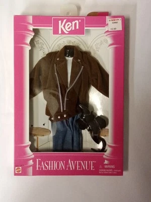 Ken Outfit Brown Jacket Sunglasses Boots Mattel Barbie Fashion Avenue 14679 - Image 1 of 4