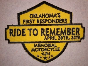 Oklahoma's First Responders Memorial Motorcycle Run Patch Ride To Remember 2019 - Bild 1 von 2