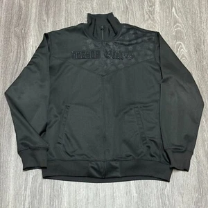 Vintage Anchor Blue Track Jacket Mens Extra Large Black Full Zip Embroidered - Picture 1 of 9