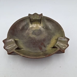 Früh? Frankoma Keramik Aschenbecher Hohlboden #458 Braun/Grün Made USA Vintage - Bild 1 von 17
