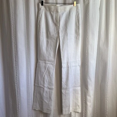 J CREW White Straight Leg Fully Lined Linen Blend  Size 4P Brand New ** Flaw** - Image 1 of 4