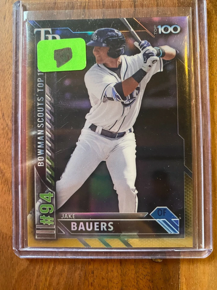 A68071 - 2016 Bowman Chrome Scouts Top 100 Gold Refractors #BTP94 Jake Bauers/50 - Image 1 of 1