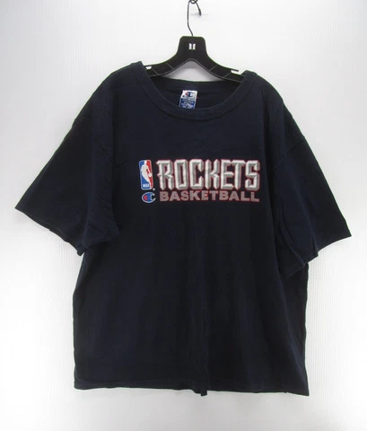 VINTAGE Houston Rockets Shirt Men XXL Blue Champion Pullover Basketball NBA 90s Cover