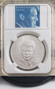 1998-S Robert F. Kennedy Commemorative Silver Dollar with US Stamps - Nice! W3 - Picture 1 of 10