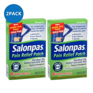 Salonpas Pain Relief Patch 9 ct Large 2 Pack Exp 11/2026 New - Picture 1 of 1