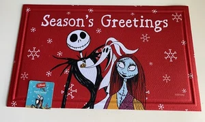 Disney Nightmare Before Christmas Jack Skellington Sally Rubber Doormat 18x30” - Picture 1 of 10