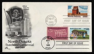 #2403 25c North Dakota Statehood-Kombi, Kunsthandwerk FDC **ALLE 5 = KOSTENLOSER VERSAND ** - Bild 1 von 1