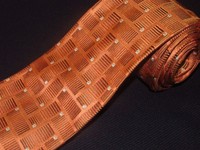 New Jos A Bank Tie Burnt Orange Check Square Thick Woven Luxury Jacquard Necktie