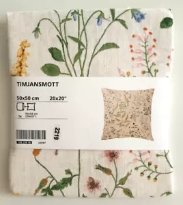 IKEA Timjansmott Cushion Throw Pillow Cover 20x20 in Beige Floral set - Picture 1 of 8