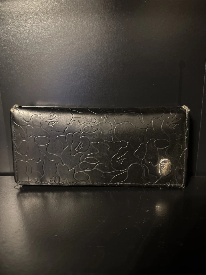 BAPE Black Leather Long Camo Wallet Japanese Magazine Exclusive A Bathing Ape - Image 1 of 4