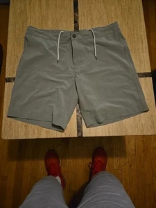 Faherty All Day Shorts Mens 36 Green Chino Drawstring Stretch Casual - Picture 1 of 5