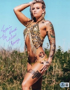 Foto SEXY Jessica Borga LA VIUDA NEGRA Autografiada Firmada UFC 8x10 Beckett BAS - Imagen 1 de 2