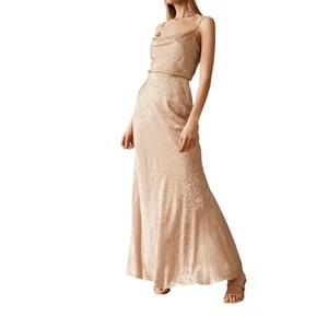 Jenny Yoo Dress 2 Dahlia Gemma Maxi Dress Satin Burnout Formal Bridal - Picture 1 of 6