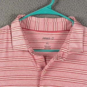 Camisa Polo Johnnie-O Para Hombre XL Rosa Blanco Rayas Golf Rendimiento Aire Libre - Imagen 1 de 10