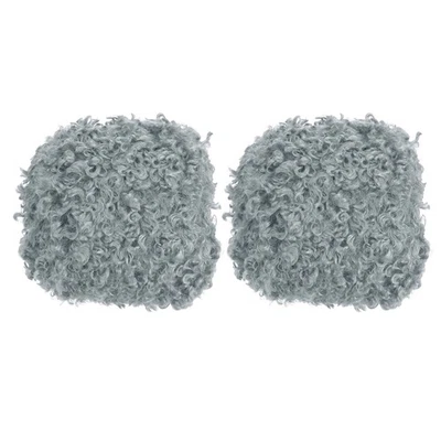 33yds Flauschiges Garn, 2 Stränge Fuzzy-Garn Kunstfellgarn zum Häkeln, Blaugrau - Bild 1 von 4