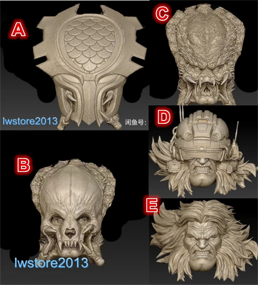 1/6 1/12 1/18 1/10 金刚狼头雕塑适用于 12 英寸 6 英寸 3.75 英寸男性人偶身体玩具 — 第 1/1 张图片