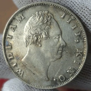 Uncleaned British India William IV Silver Rupee 1835 F Dugged Out Type MH1 - Picture 1 of 3