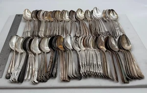 Lot of 100 Assorted Vintage Silverplate Oval Soup Dessert Spoons - Lot#173 - Picture 1 of 3