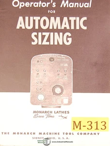 Monarch Automatic Sizing Operators and Parts Manual - Picture 1 of 2