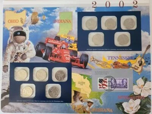 2002 U.S.UNCIRCULATED COIN MINT SETS WITH STAMPS ON 2 DESCRIPTION PANELS #U338 - Picture 1 of 14