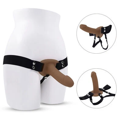 6,25-дюймовый черный мужской полый ремень на ремень реалистичный удлинительный рукав Dildo Penis - Изображение 1 из 4