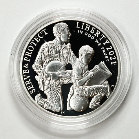 2021-P $1 Proof Law Enforcement Commemorative Silver Dollar in OGP Cover