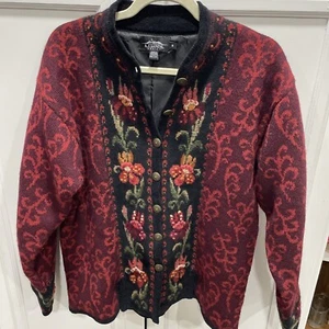 Icelandic Design Wool Fully Lined Button Down Cardigan Sweater Multicolor Size M - Picture 1 of 13