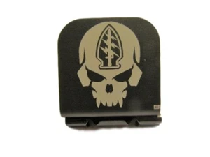 US Army Special Forces Skull With Patch Laser Etched Aluminum Hat Clip Brim-it - Picture 1 of 10